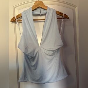 Guess Light Blue V-Neck Tank Top